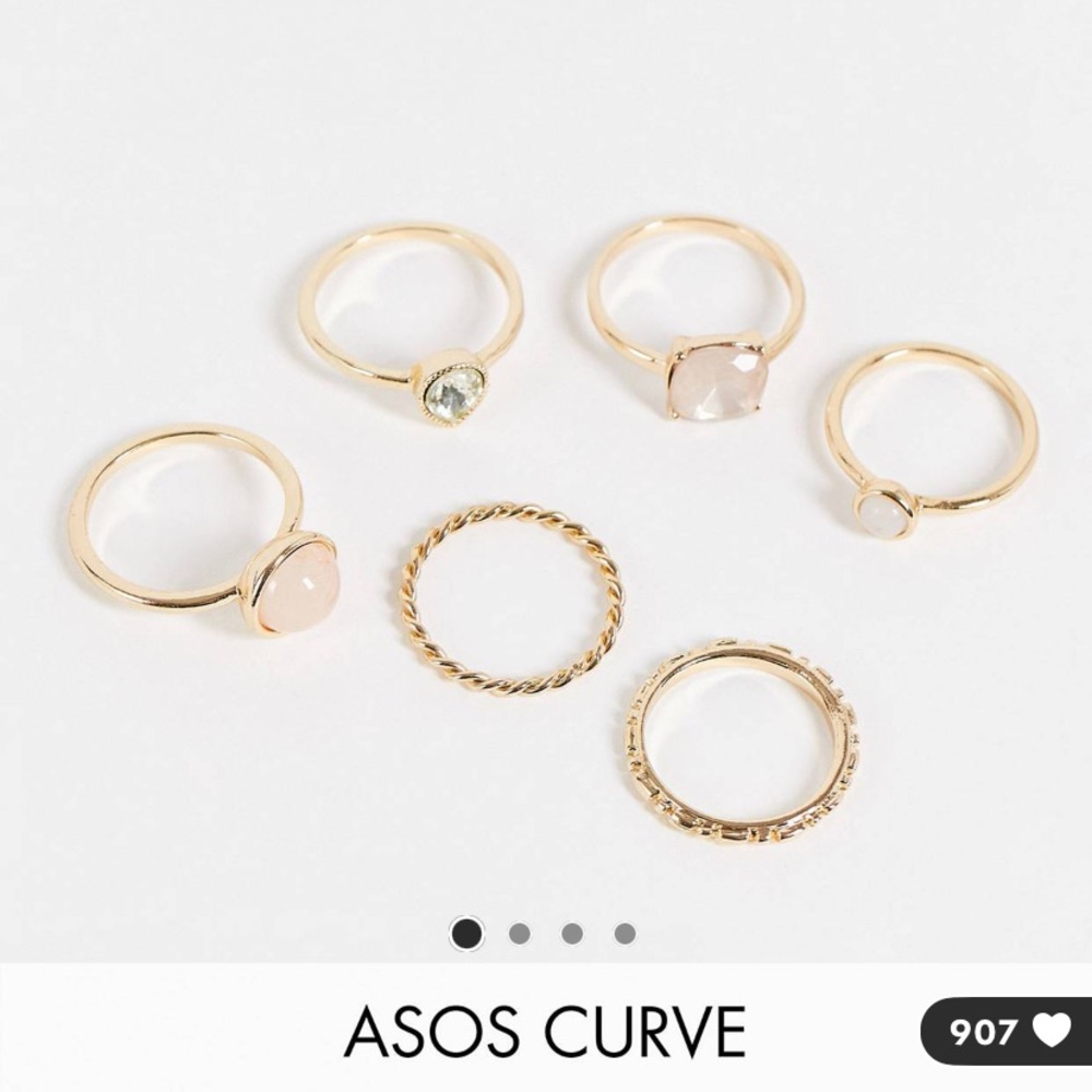 ASOS pack of 6 gold rings